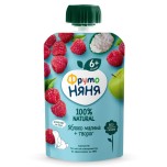 Пюре Фрутоняня Яблоко, малина +творог, 90 г