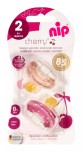 Пустышка Nip латекс Cherry 2 для девочек,6+, 2 шт