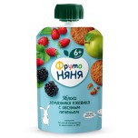 Пюре Фрутоняня Яблоко, земляника, ежевика с овсяным печеньем,90 г