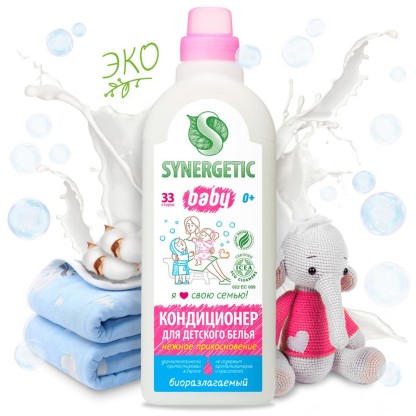 КОНДИЦИОНЕР SYNERGETIC Д.БЕЛЬЯ НЕЖНОЕ ПРИКОСНОВЕНИЕ 1Л П.Б 1л кондиционер д.дет нежное пр