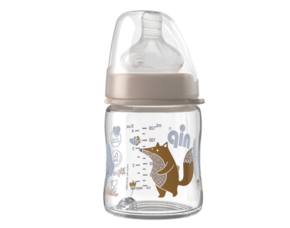 Бутылочка NIP стекло 120мл,с силик.соской, 0+, антиколик