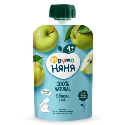 Пюре Фрутоняня яблоко натуральное,90 г
