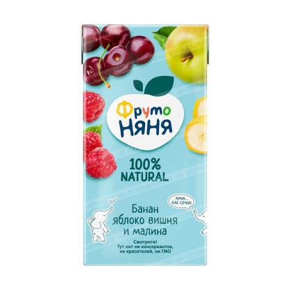 Сок Фрутоняня из смеси фруктов (банан, яблоко, вишня, малина) неосв , 0,5 л