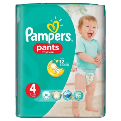 Трусики Pampers pants  4 (8-14 кг),16шт