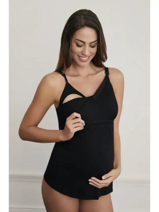 Черная маечка для кормящих