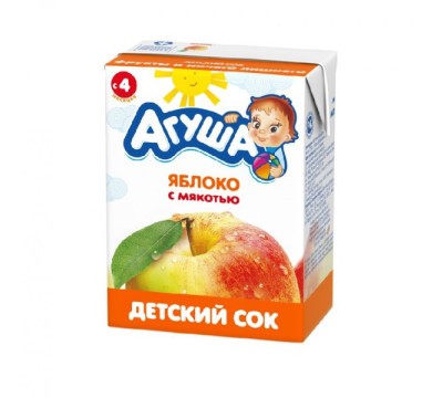 Сок Агуша  яблоко с мякотью, 0,2 л (с 4 мес)