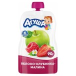 Пюре Агуша  яблоко, клубника, малина, 90 г