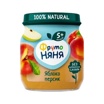 Пюре из яблок и персиков 100 гр Фруто Няня