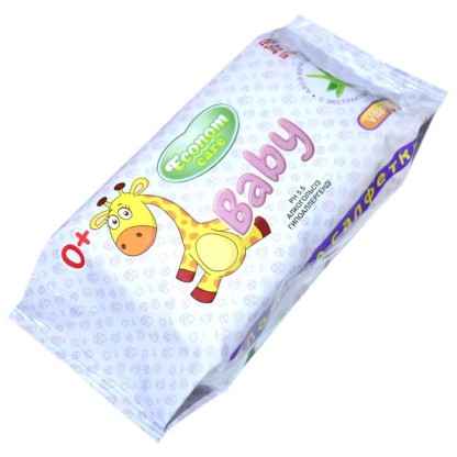 САЛФЕТКИ ВЛАЖНЫЕ ECONOM CARE С ЭКСТРАКТОМ АЛОЕ ВЕРЫ 100ШТ БАЛҒЫН МАЙЛЫҚТАР 100ШТ 18501 6239