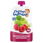 Пюре Агуша  яблоко, малина, шиповник, 90 г