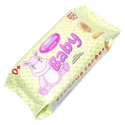 САЛФЕТКИ ВЛАЖНЫЕ ECONOM CARE С ЭКСТРАКТОМ КАЛЕНДУЛЫ 100ШТ БАЛҒЫН МАЙЛЫҚТАР 100ШТ ТмEconCareВлажСалф(100шт 18501 6239