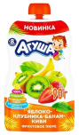 Пюре Агуша яблоко, банан, клубника, киви, 90 г