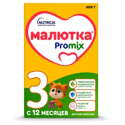 Детское Молочко Малютка 3 12+  600гр.