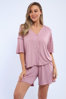 Комплект футболка на пуговицах+шорты 73114