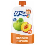 Пюре Агуша яблоко, персик 90г ( с 6 мес)
