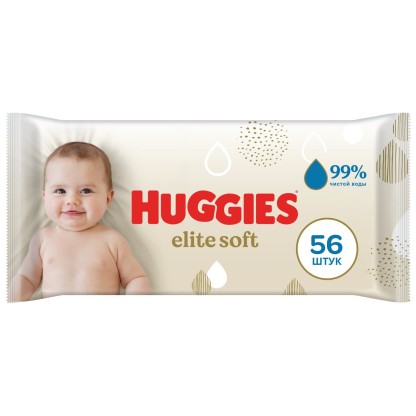 Салфетки влажные Huggies elite soft, 56 шт