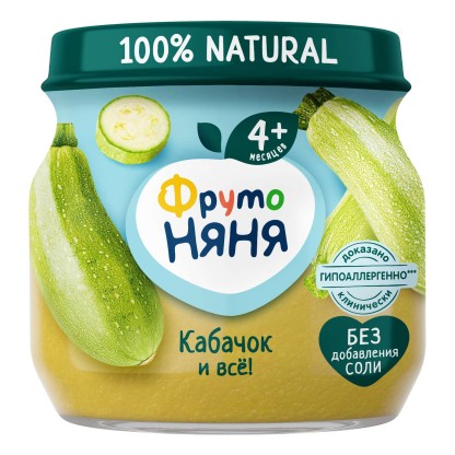 Пюре Фрутоняня кабачок (стекло), 80г