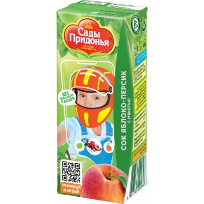 Сок  Сады придонья 200мл яблоко персик  с 5 мес