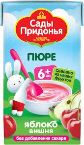 Пюре Сады придонья 125г яблоко вишня без сахара с 5 мес