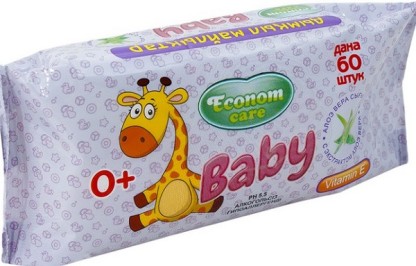 Салфетки влажные Econom Care Алоэ вера, 60 шт