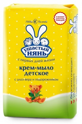 Крем-мыло Ушастый нянь детское с алоэ вера и подорожником, 90г