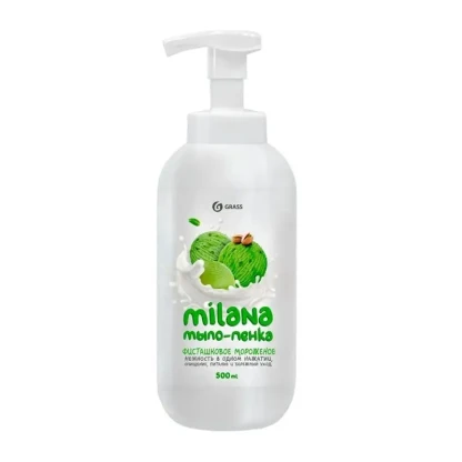 Grass мыло-пенка жидкое milana сливочно-фисташ. мороженое 500мл