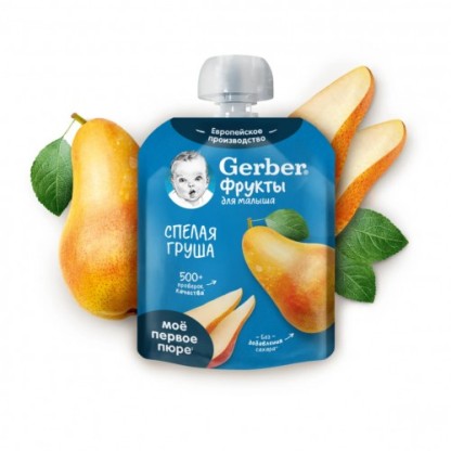 Gerber пюре яблоко груша 90гр