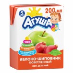 Сок Агуша Яблоко, шиповник осветл. (5 мес) 0,2 л