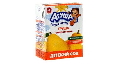 Сок Агуша груша осветленный (с 4 месяцев ) 0.2л