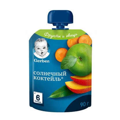 Пюре Gerber Солнечный коктейль (6 мес+) 90 г