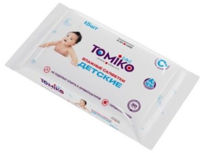 Детские влажные салфетки Tomiko 15 шт.