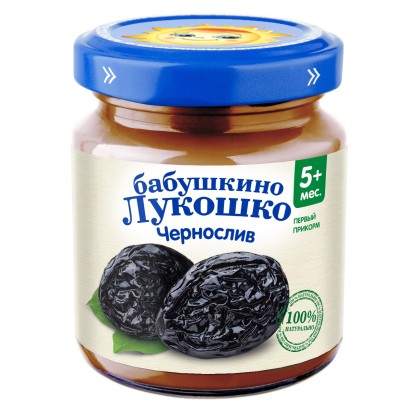 Пюре Бабушкино Лукошко  из чернослива с 5 мес (стекло), 100 г