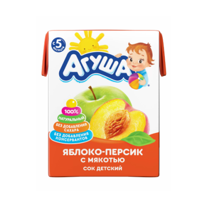 Сок Агуша Яблоко, персик 0,2 л