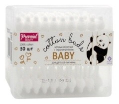 Ватные палочки BABY  с ограничителем, 50 шт