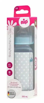 Nip Бутылочка пласт. 250 мл, с соской силикон, размер 1