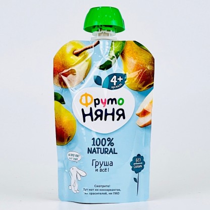 Пюре Фрутоняня  груша натуральная, 90 г