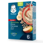 Каша Gerber овсяная (Банан, яблоко) безмолочная, 180 г