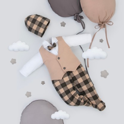 Комбинезон "Юный Джентльмен", капучино, 56-62